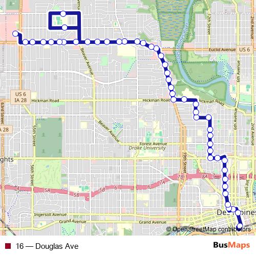 16 bus Line Map