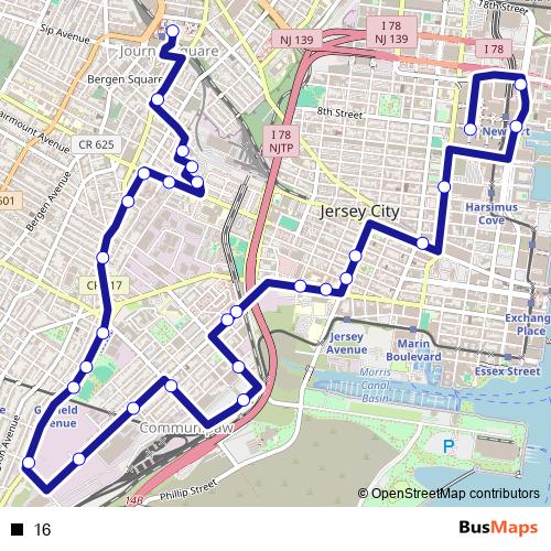 16 bus Line Map