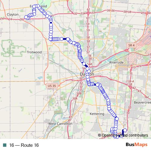 16 bus Line Map