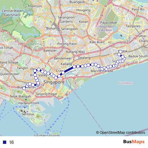 16 bus Line Map