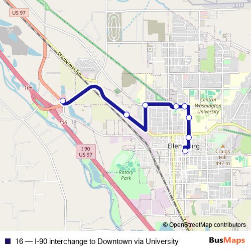 16 bus Line Map