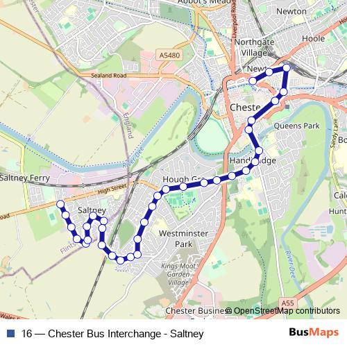16 bus Line Map