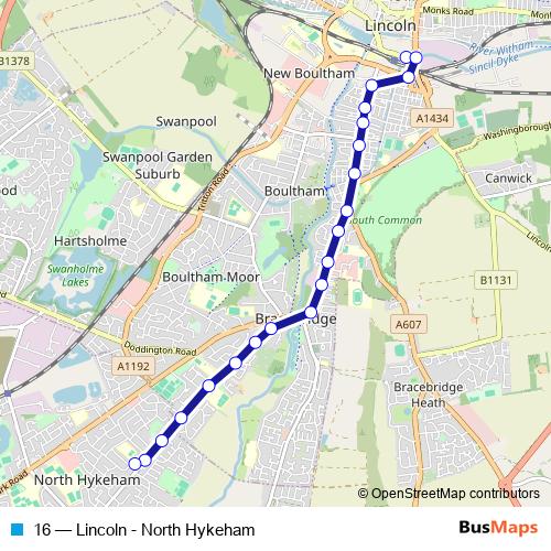 16 bus Line Map