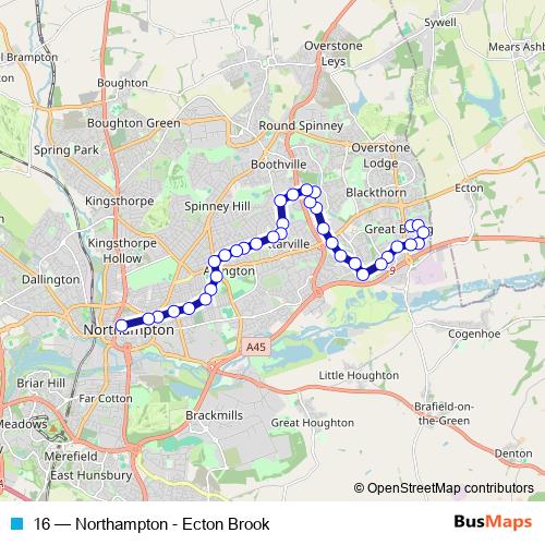16 bus Line Map