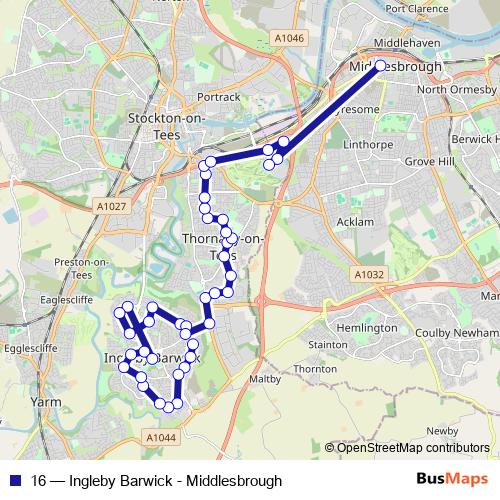 16 bus Line Map