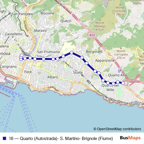 16 bus Line Map