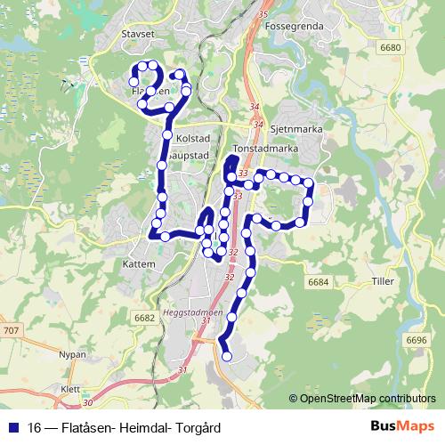 16 bus Line Map