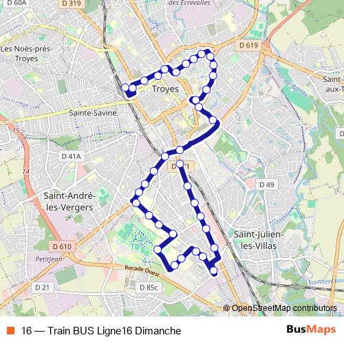 16 bus Line Map