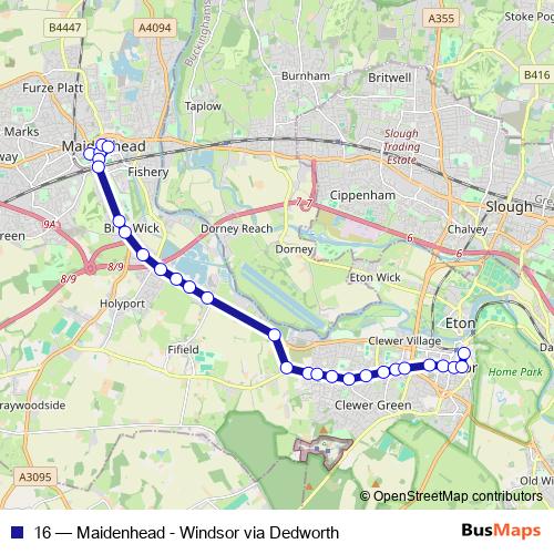 16 bus Line Map