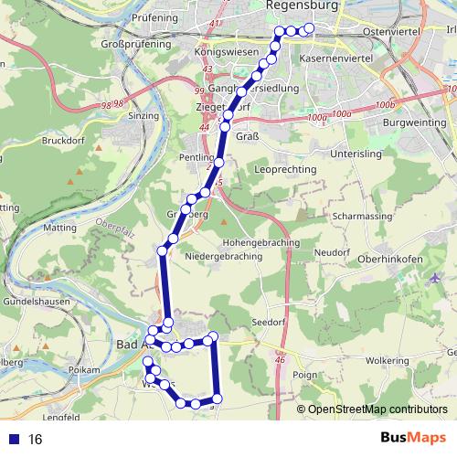 16 bus Line Map