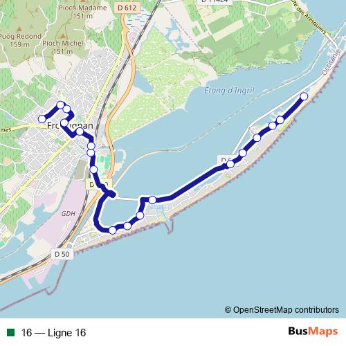 16 bus Line Map