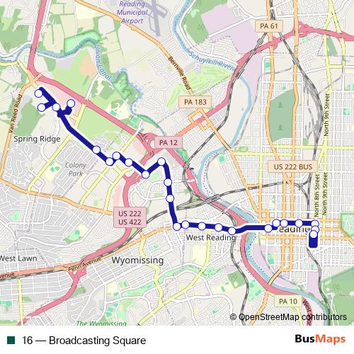 16 bus Line Map