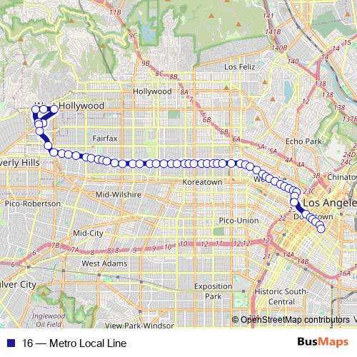 16 bus Line Map