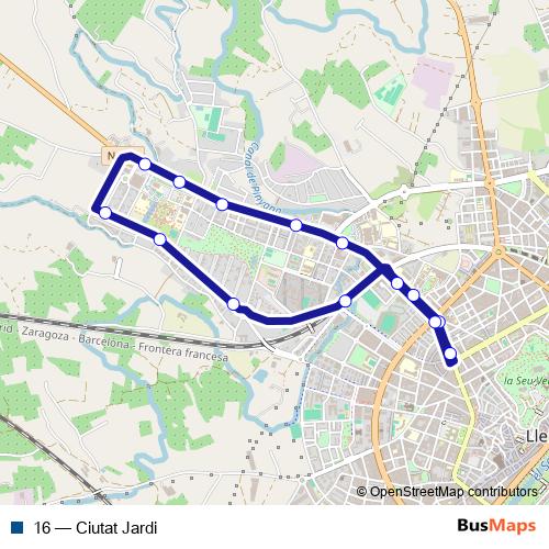 16 bus Line Map