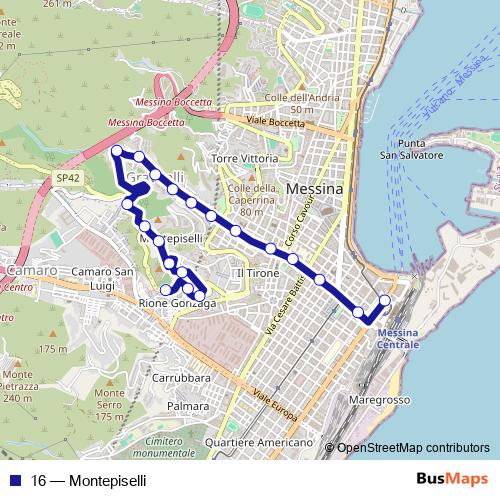 16 bus Line Map