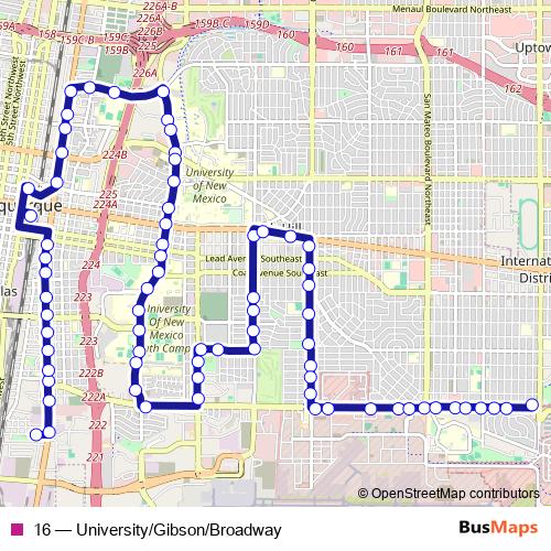 16 bus Line Map