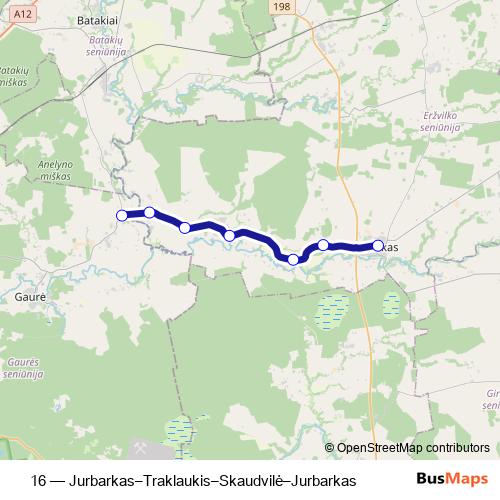 16 bus Line Map