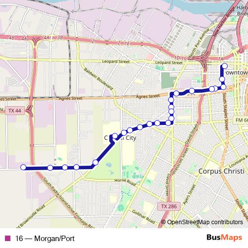 16 bus Line Map