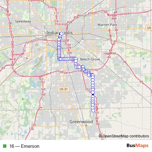 16 bus Line Map