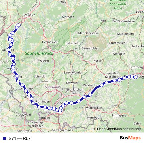 S71 rail Line Map