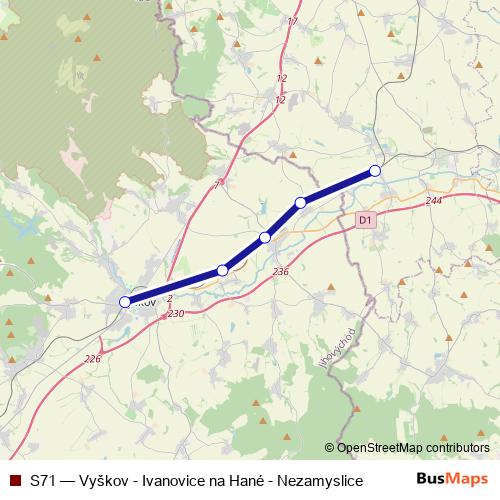 S71 rail Line Map