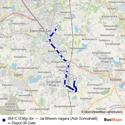 354-C D38g-Jbr bus Line Map