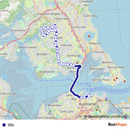 95b bus Line Map