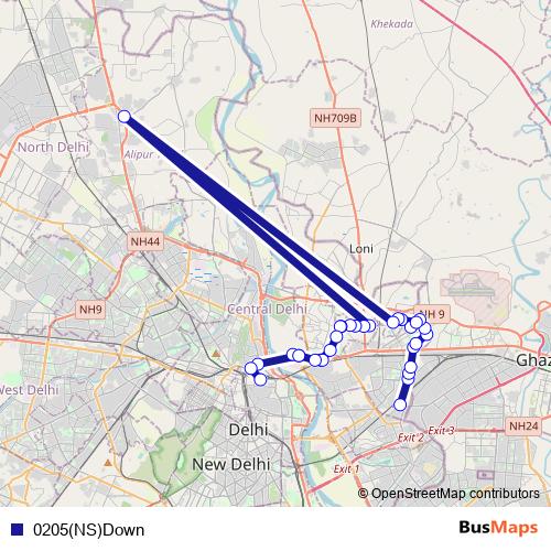 0205(NS)Down bus Line Map