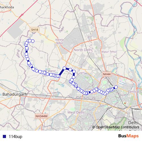 114bup bus Line Map