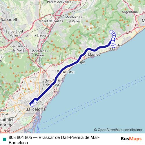 803 804 805 bus Line Map