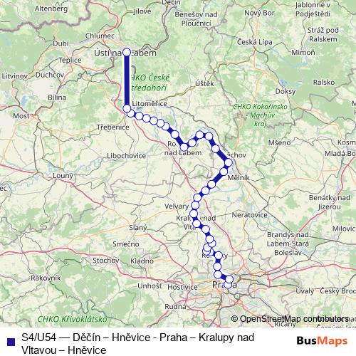 S4/U54 rail Line Map