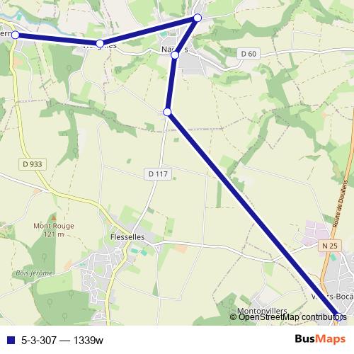 5-3-307 bus Line Map