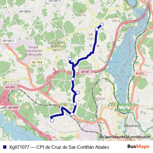 Xg871077 bus Line Map