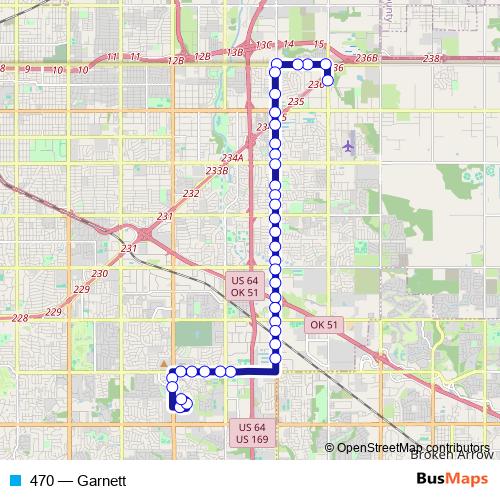 470 bus Line Map