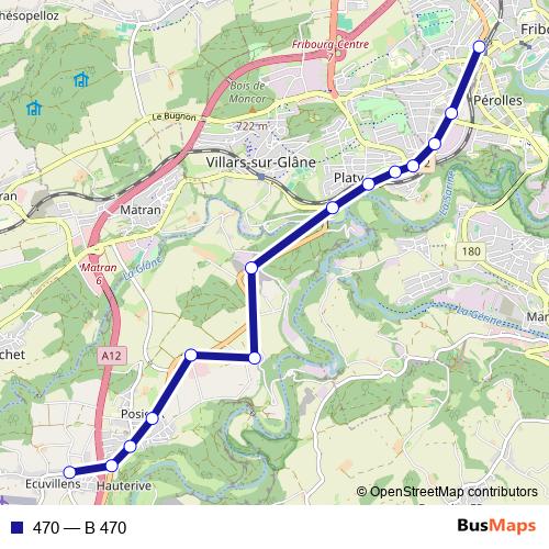 470 bus Line Map