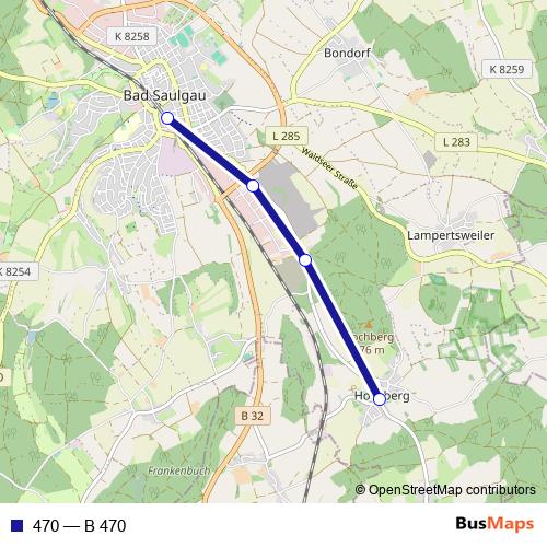 470 bus Line Map