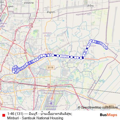 1-46 (131) bus Line Map