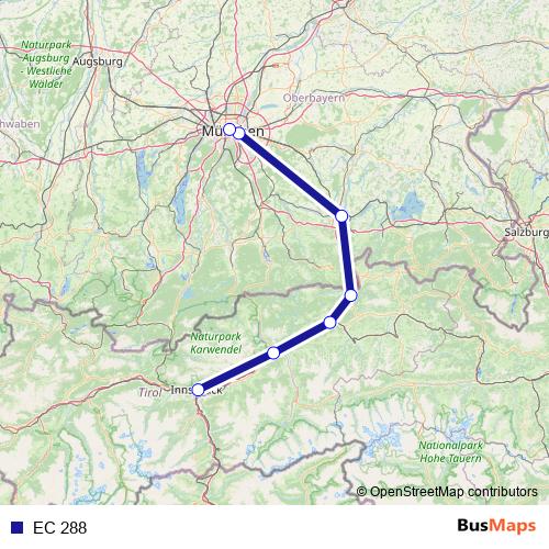 EC 288 rail Line Map