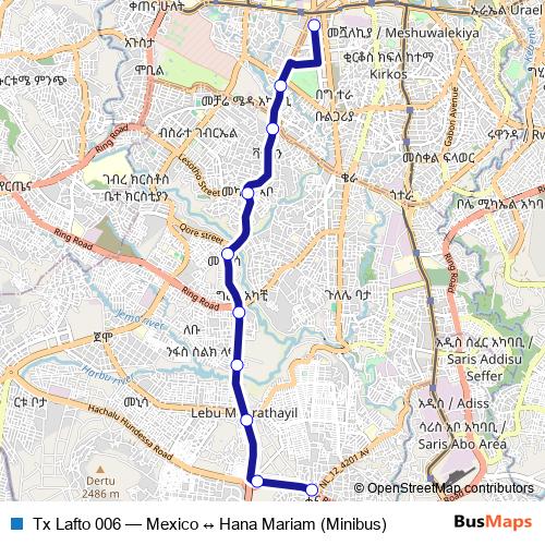 Tx Lafto 006 bus Line Map
