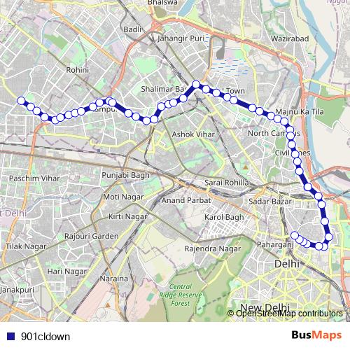 901cldown bus Line Map