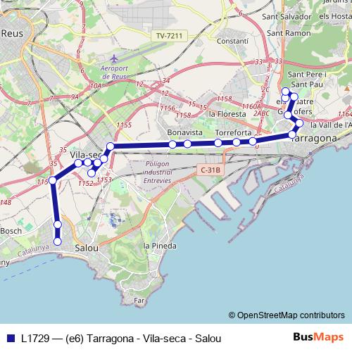 L1729 bus Line Map