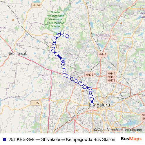 251 KBS-Svk bus Line Map