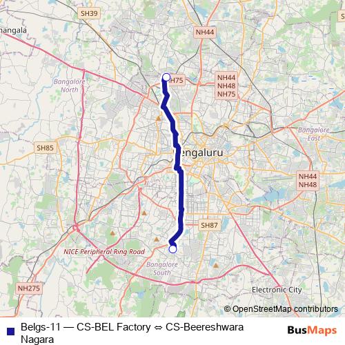 Belgs-11 bus Line Map