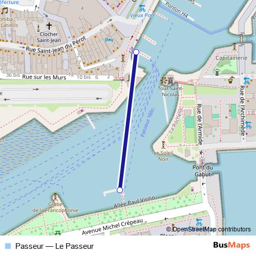 Passeur ferry Line Map