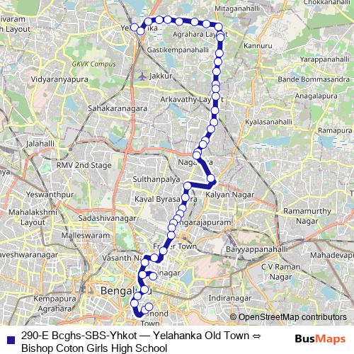 290-E Bcghs-SBS-Yhkot bus Line Map