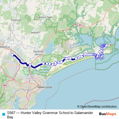 S567 bus Line Map