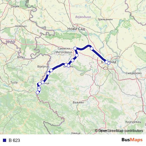 B 623 rail Line Map