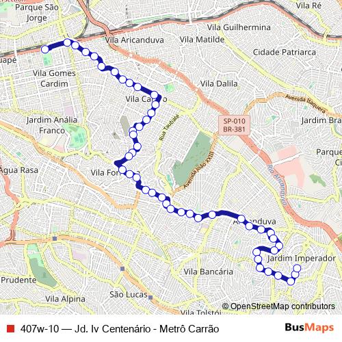 407w-10 bus Line Map