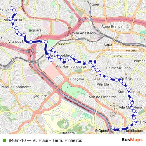 846m-10 bus Line Map