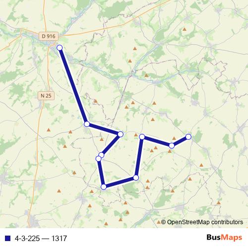 4-3-225 bus Line Map